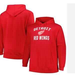 Men'sMen's Detroit Red Wings Fanatics Red Victory Arch Pullover Hoodie Sz L New